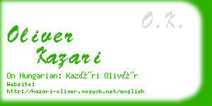 oliver kazari business card